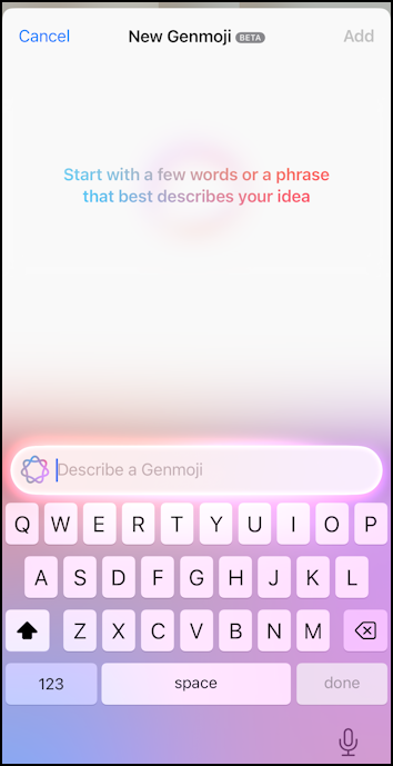 iphone ios genmoji get started - genmoji creation space