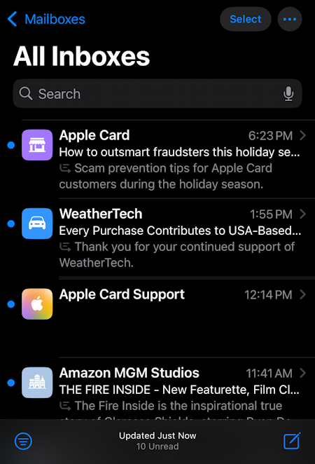 apple mail iphone ios18 fix wrong unread count - 10 messages, or 3?
