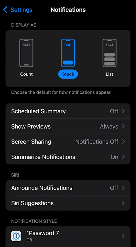 apple mail iphone ios18 fix wrong unread count - notifications > mail