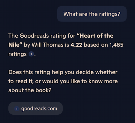 ai test chatgpt vs copilot - copilot book info - what are the goodreads ratings?
