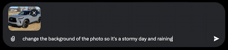 grok ai generate car image - change background of photo