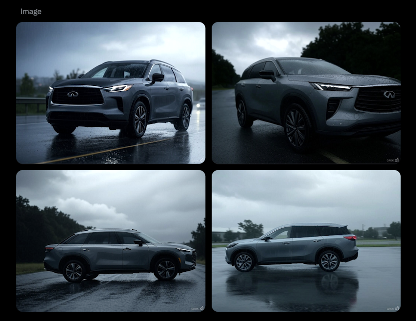 grok ai generate car image - four more images