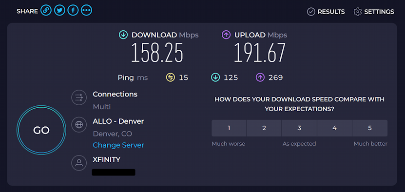 pc internet wifi speedtest - speedtest.net results, 20 feet from server