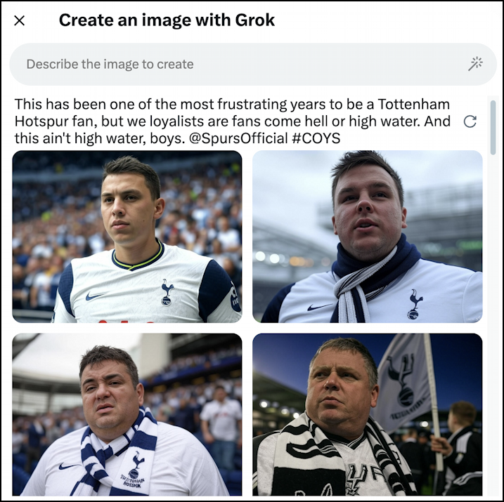 x twitter grok ai - create image - post as prompt