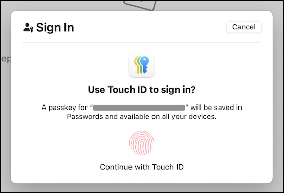 ebay login account security passkey - use touchid mac