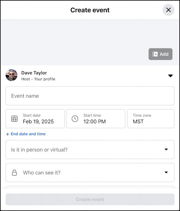create facebook event - blank event template