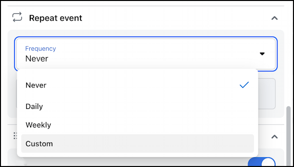 create facebook event - frequency