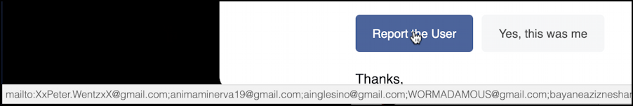 logged in to your facebook account email notification - link sends email?