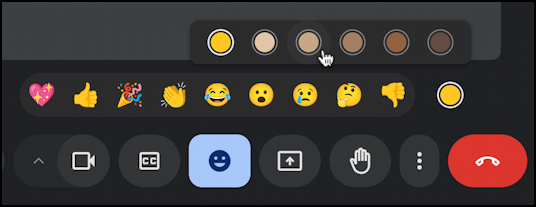 google meet emoji skin tone - skin tone picker