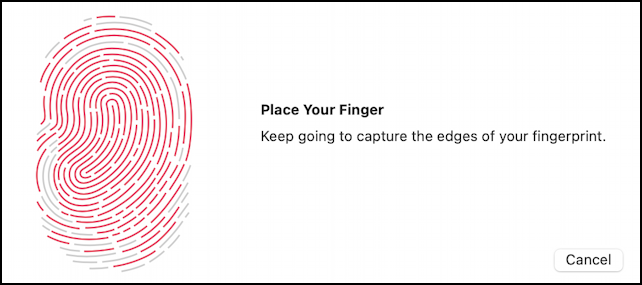 mac macos add fingerprint login - almost done