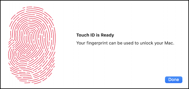mac macos add fingerprint login - touch id ready