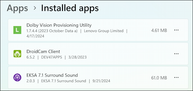 delete remove apps programs windows win11 - installed apps