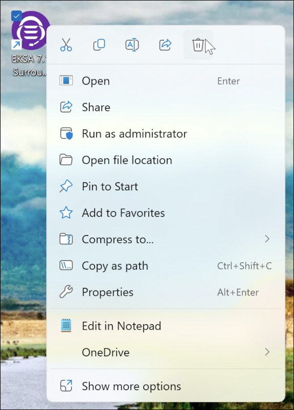 win11 eksa app icon - delete context menu