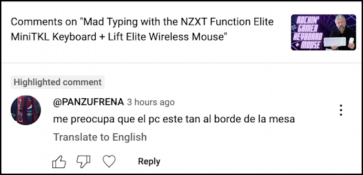 youtube comment in spanish - readable? If you read spanish!