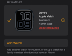 iphone ios apple watch watchos - required update - how to apply what it means