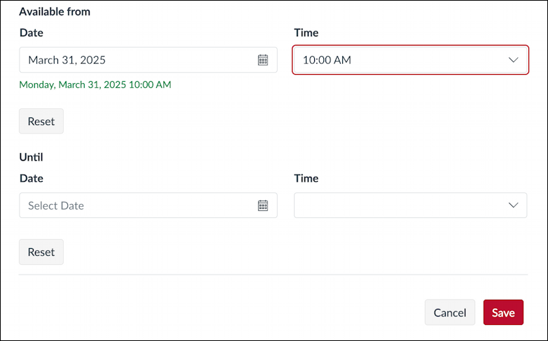 canvas lms schedule post announcement - ready to queue