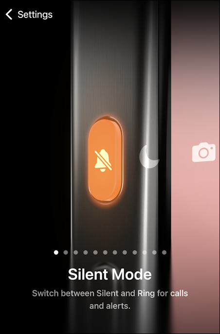 apple iphone ios ringtone volume control - action button silent mode