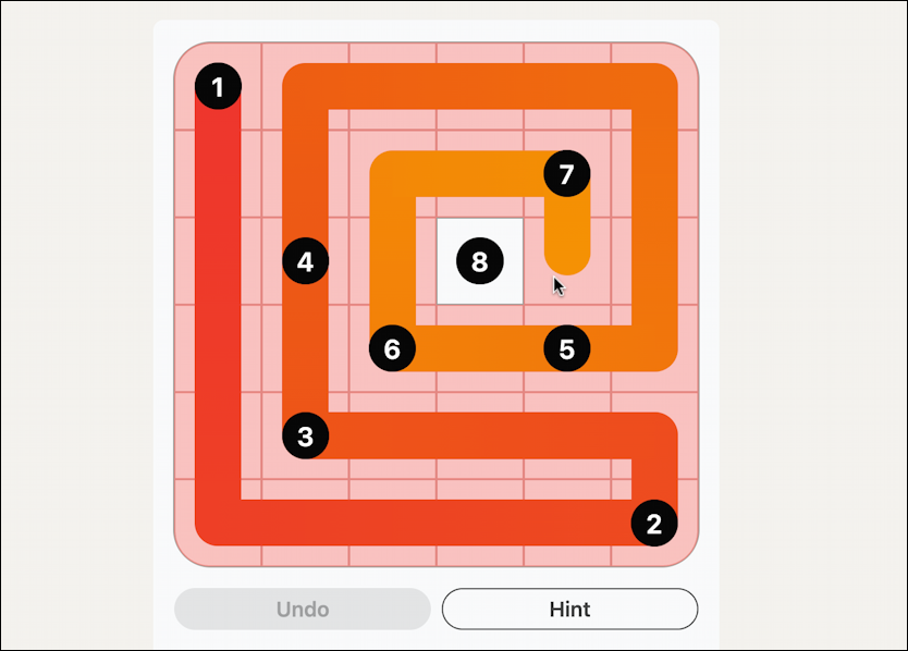 linkedin casual games: zip - puzzle #1 solved