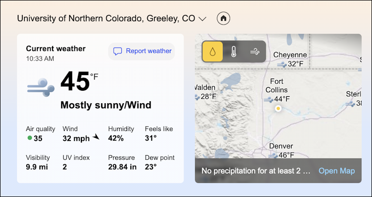 msn.com home page - greeley co weather for mar 4 2025