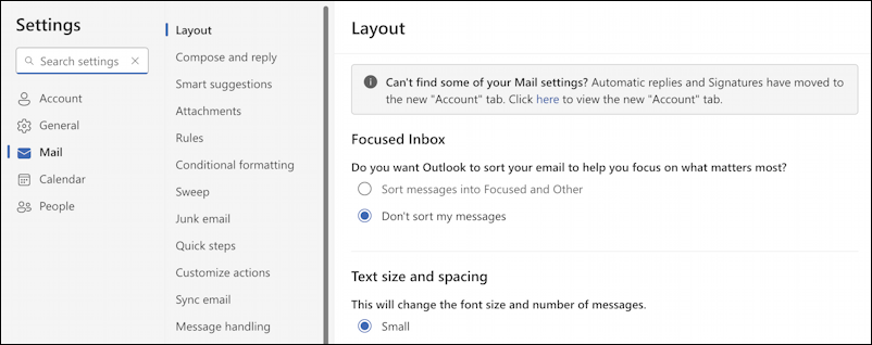 outlook online update signature - settings
