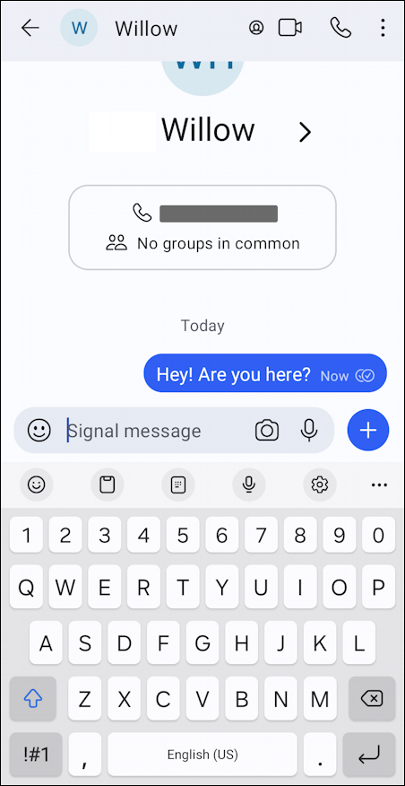 signal disappearing chat text messages - message sent