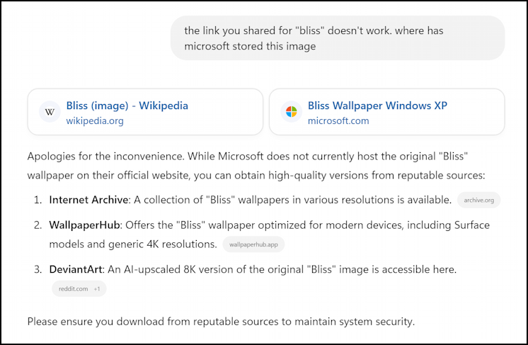 windows xp desktop wallpaper - bad links, try again chatgpt