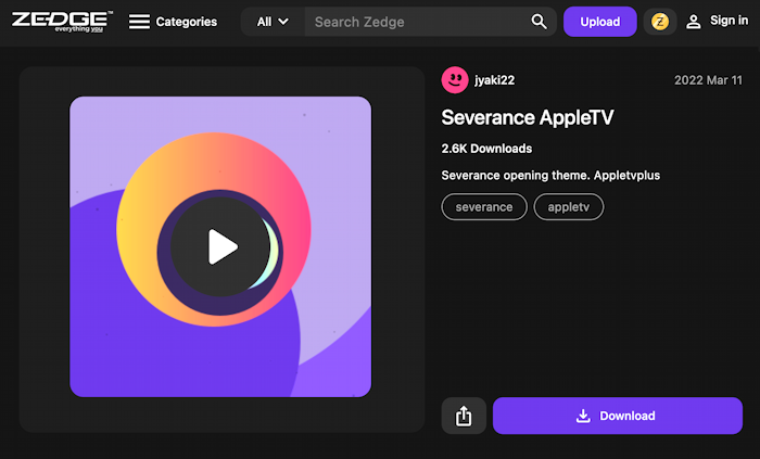 zedge.com ringtone audio sample severance