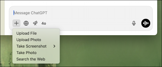 chatgpt ai photo location identification - chatgpt for mac "+" button