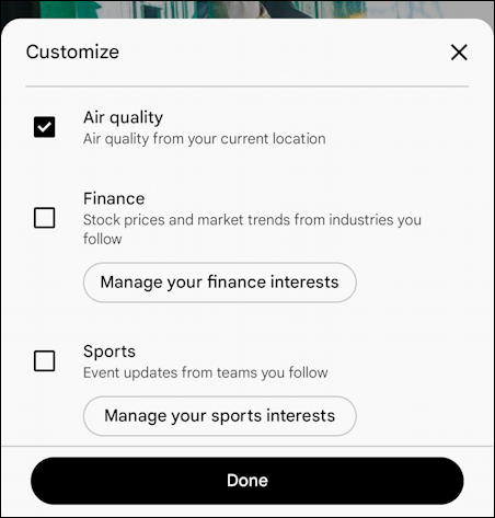 android google home screen news - customize your space