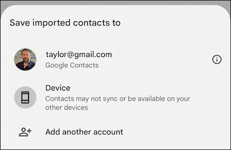 share phone contact iphone android - save to which contact db?