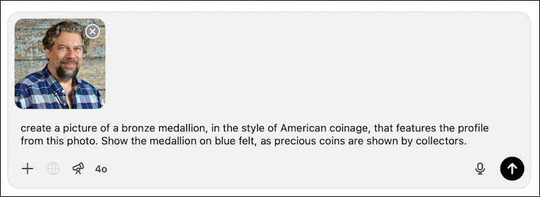chatgpt create coin medallion - initial prompt