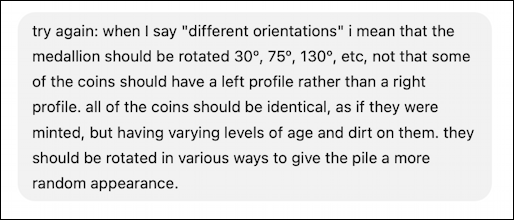 chatgpt create coin medallion - last try, different rotation, not orientation