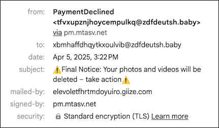 running out of cloud storage email - sender / recipient