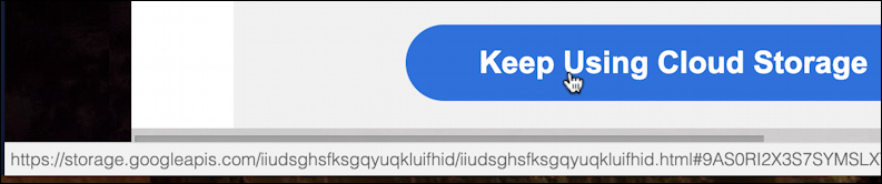 running out of cloud storage email - button URL