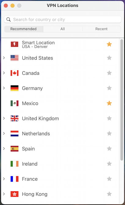 expressvpn mac app - international vpn spots