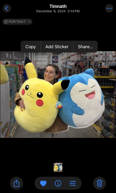 iphone ios fix photo location - turning into a sticker