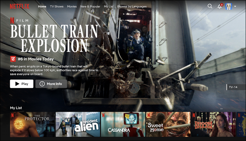 netflix closed captions vs subtitles dialogue - bullet train explosion home screen