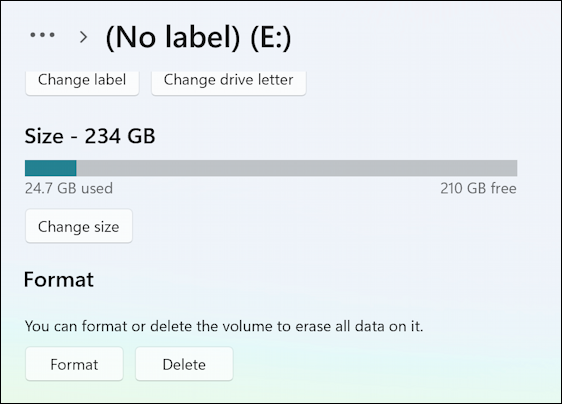 windows 11 usb flash drive reformat ntfs exfat - label / format options