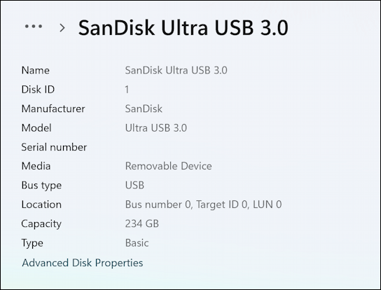 windows 11 usb flash drive reformat ntfs exfat - detailed properties
