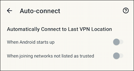 expressvpn android one-tap - auto-connect options