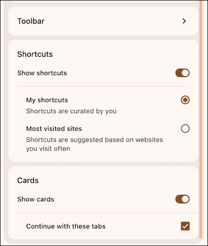 google chrome customize toolbar - more options