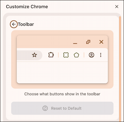 google chrome customize toolbar - preview