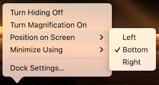 macos dock customization how to - position on screen