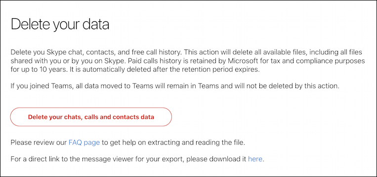 skype delete personal data how to - request deletion removal