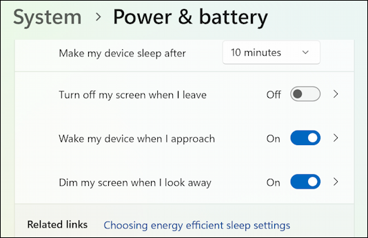 win11 camera battery settings - power & battery