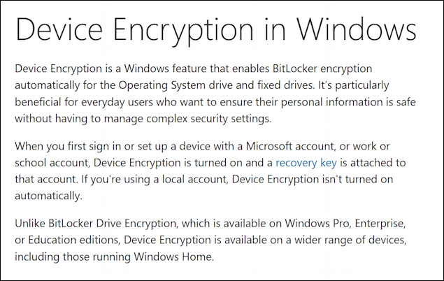 win11 encrypt drive enable recall - more about device encryption