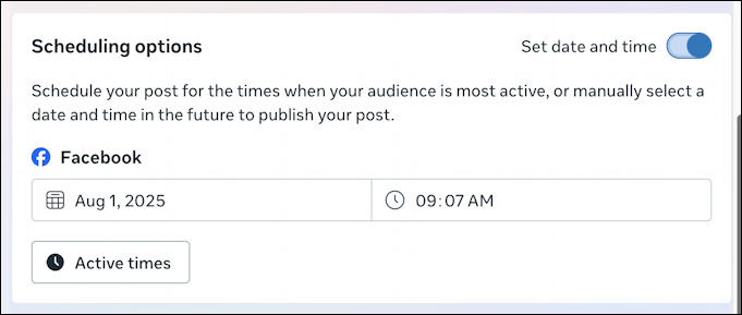 facebook meta business suite - when to schedule post