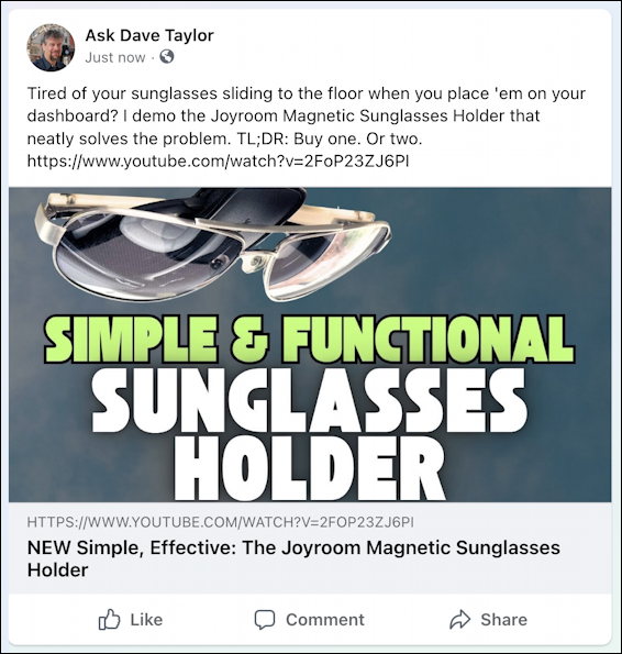 facebook meta business suite - preview of youtube link with thumbnail