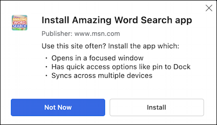 microsoft edge msn.com games amazing word search - install game app?