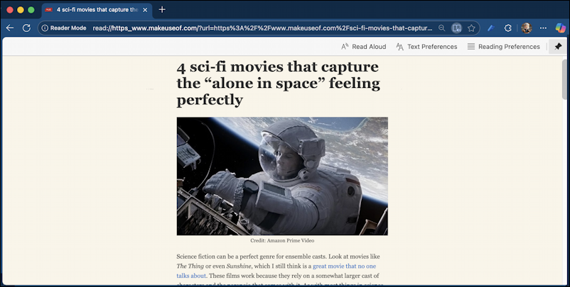 Microsoft Edge ad blocker - immersive read, reader view viewer
